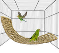 Bird Seagrass Mat 30" × 7" Parrot Natural Grass Woven Net Hammock Parakeet Climbing Rope Ladder Mat Chew Toys Cage Accessories for Pigeon Macaw