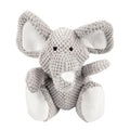 goDog Checkers Elephant Tough Plush Toy with Chew Guard Technology, Durable Checkered Fabric & Squeaker for Active Play, Gray, Large