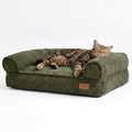 FUKUMARU Dog Couch Bed, Corduroy Cozy Cat Bed for Indoor Cats with Washable Cover, 28in Waterproof Orthopedic Dog Beds Sofa for Small Dogs and Large