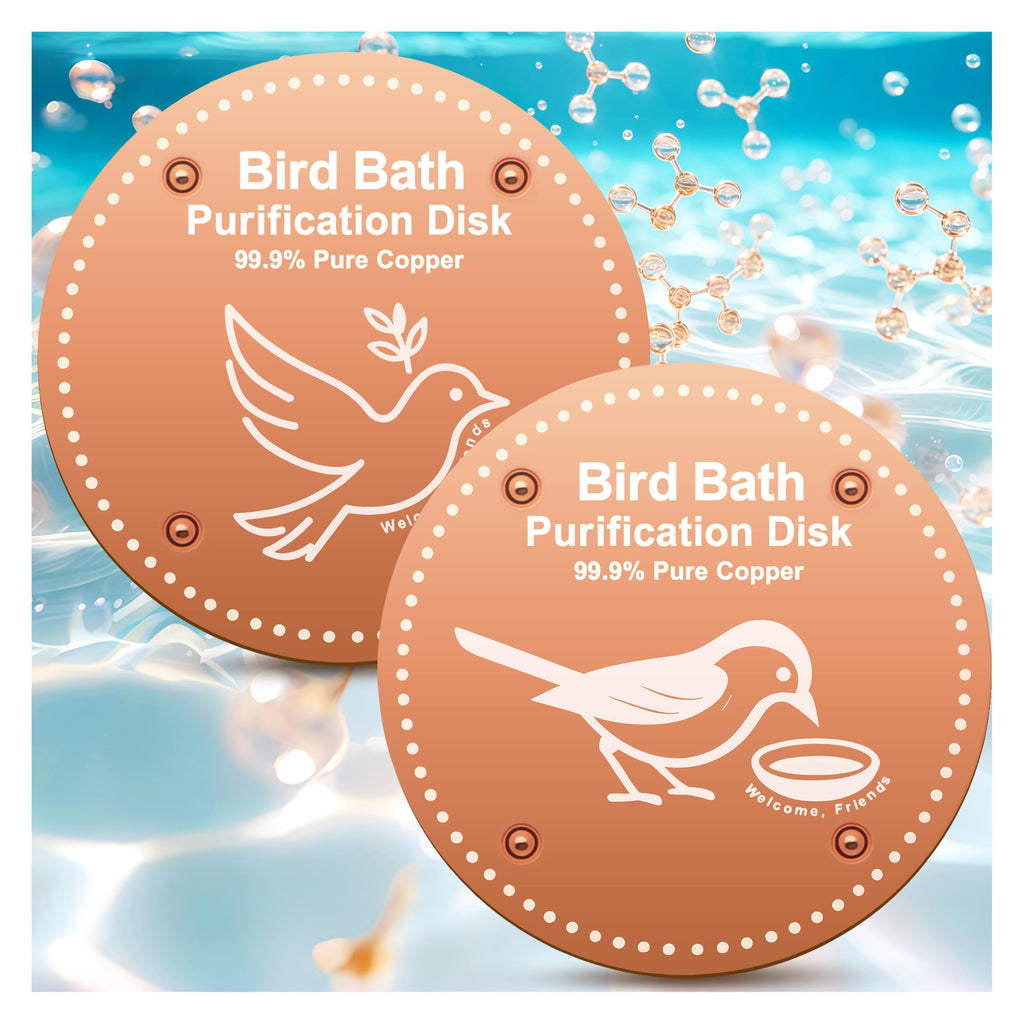 Bird Bath Purification Disk Pure Copper Outside Winter Solar Power Birdbath Heater Deicer Cage Hanging Bowl Metal Warmer Deck Railing Glass Concrete