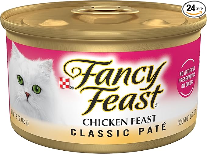 Purina Fancy Feast Chicken Feast Classic Grain Free Wet Cat Food Pate - (Pack of 24) 3 oz. Cans