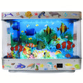 Fake Fish Tank Lamp - Moving Aquarium Night Light with Virtual Ocean Effect, 80s Retro Design for Adult Relaxation, Artificial Aquarium Decorative