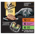 Sheba Perfect Portions Wet Cat Food Cuts in Gravy, Cat Food Wet Recipe, Roasted Chicken Entree, with Sustainable Salmon, Tender Turkey Entree, 2.6