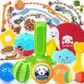 KIPRITII 25 Pack Various Dog Toys Set – Ideal for Teething, Entertainment & Interactive Play, Includes Puppy Toys, Rope Toys, Treat Balls and Squeaky