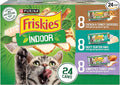 Purina Friskies Indoor Cat Food 24ct VP - (Chicken and Turkey Casserole, Saucy Seafood Bake, Homestyle Turkey Dinner) - (Pack of 24) 5.5 oz. Cans