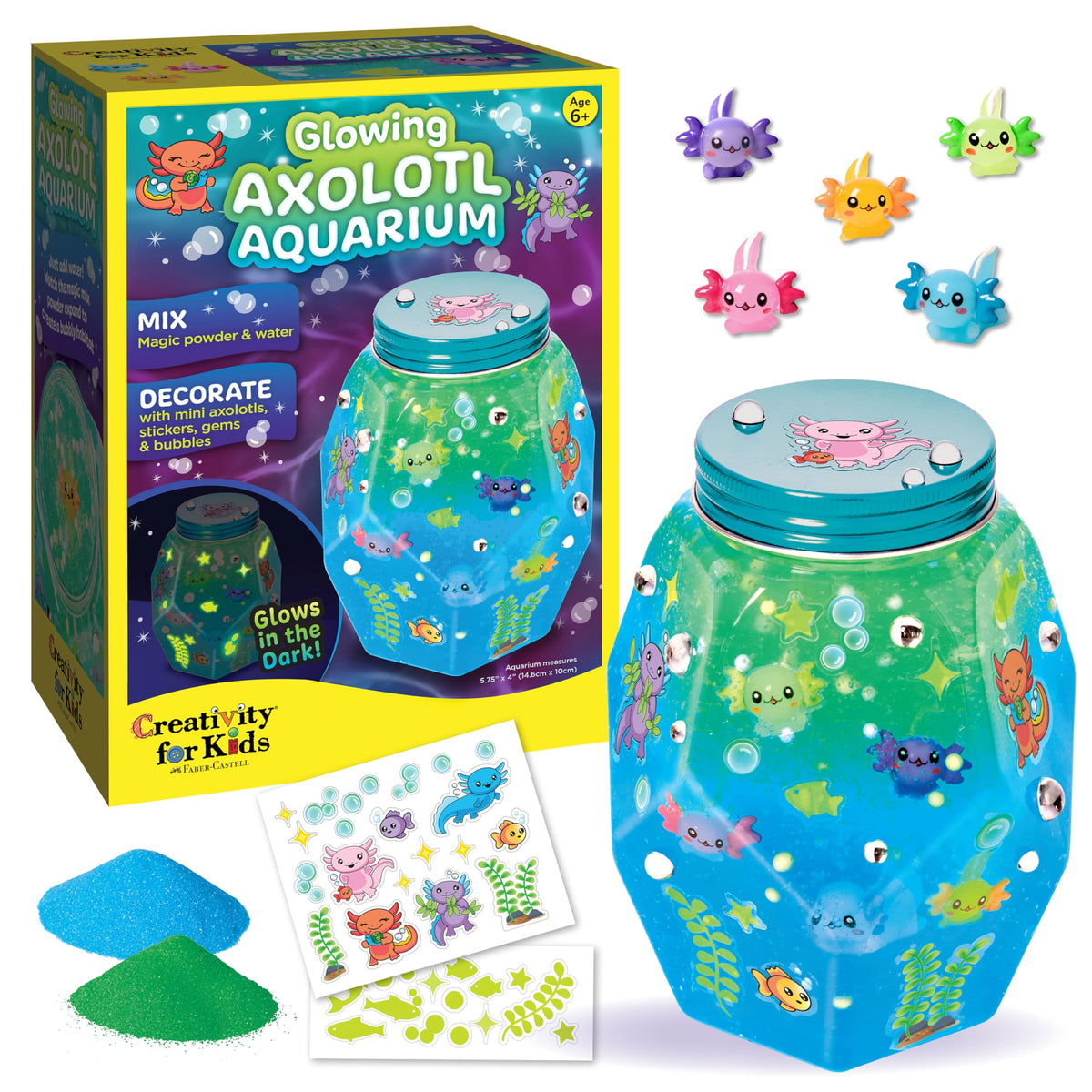 Creativity for Kids Glowing Axolotl Aquarium - Axolotl Crafts and Toys for Girls and Boys, STEM Science Kits for Kids, Craft Kits and Axolotl Gifts