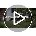 Best Choice Products Outdoor Solar Lighted Pedestal Bird Bath Fountain Decoration w/Planter, Integrated Panel, Scroll Accents for Lawn, Garden