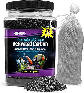Premium Activated Carbon, Aquarium Carbon for Fish Tank Filter, Aquarium Filter Media, Granulated Charcoal for Fish Tanks, Activated Charcoal Bulk (3