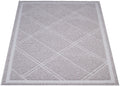 Basics Less-Mess Litter Trapping Cat Litter Box Mat, Soft on Kitty Paws, Waterproof, Scatter Control, 24" x 35", Grey