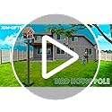 XDW-GIFTS Bird House Pole, 1 Pack 109 Inch Metal Bird Feeder Pole for Outdoor, with 5-Prong Heavy Duty Base for Birdhouse Mounting, Weather Station